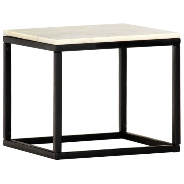 vidaXL Soffbord vit 40x40x35 cm äkta sten med marmorstruktur Vit