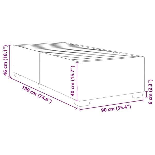 vidaXL Sängram rosa 90x190 cm sammet Rosa