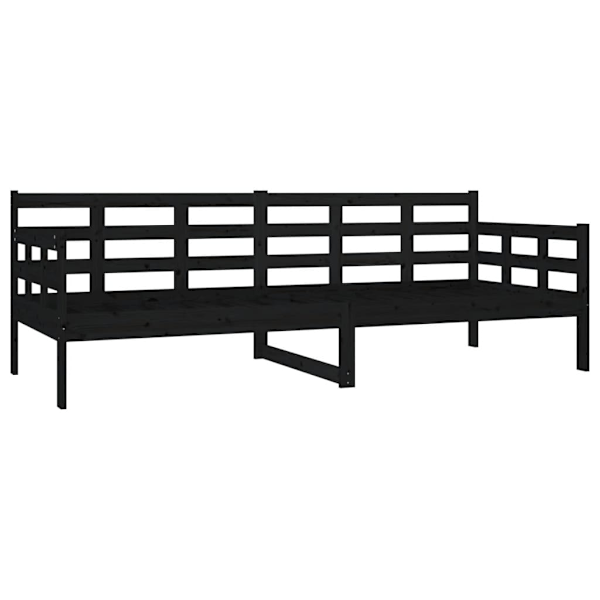 vidaXL Dagbädd svart 80x200 cm massiv furu Svart