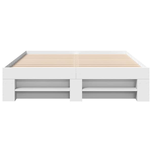 vidaXL Sängram vit 135x190 cm konstruerat trä Vit