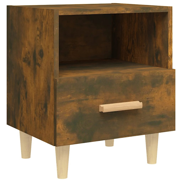 vidaXL Sängbord 2 st Rökfärgad ek 40x35x47 cm Brun
