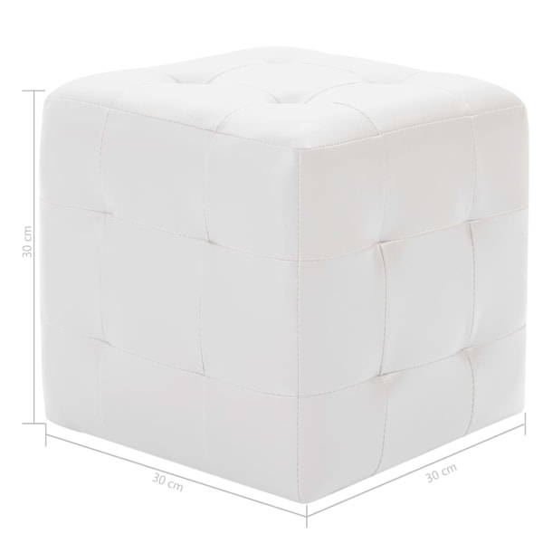 vidaXL Sittpuff 2 st vit 30x30x30 cm konstläder Vit