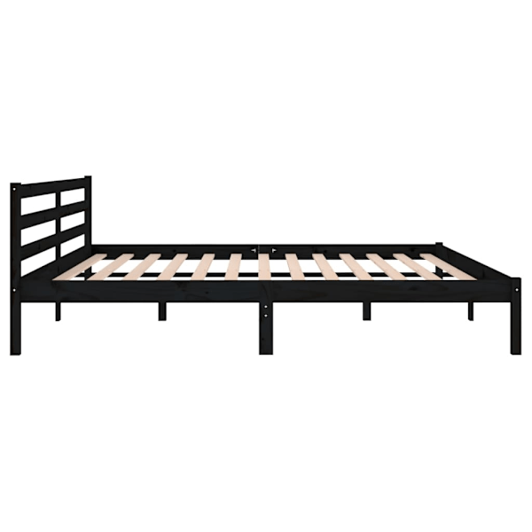 vidaXL Sängram massiv furu 200x200 cm svart Svart