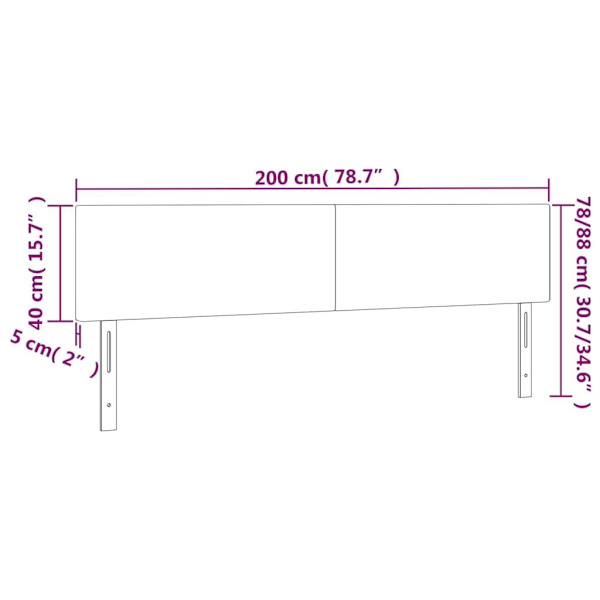 vidaXL Huvudgavlar 2 st svart 100 x 5 x 78/88 cm konstläder Svart