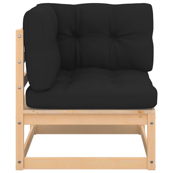 vidaXL Loungegrupp med dynor 3 delar massiv furu Antracit