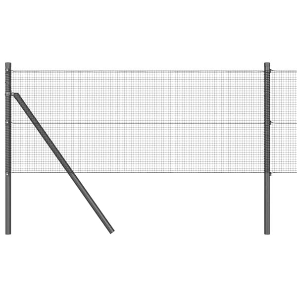 vidaXL Svetsat trådgaller markfäste 100 x 0,5 m PVC-belagda stål Grå Grå