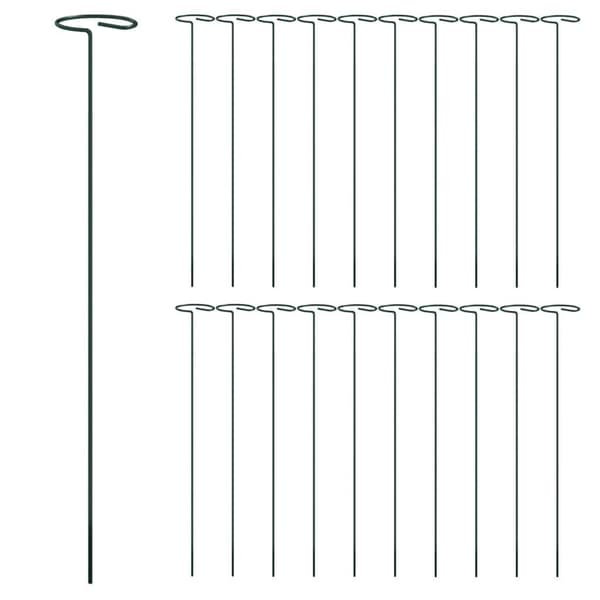 vidaXL Växtstöd 20 st mörkgrön 40 cm stål