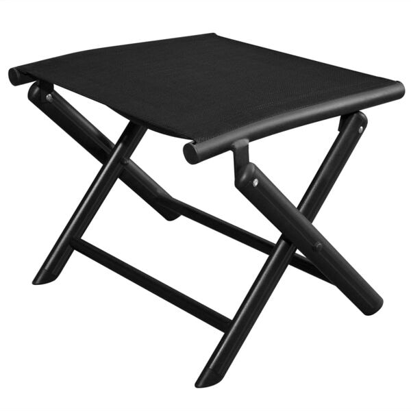 vidaXL Hopfällbar fotpall aluminium 41x49,5x38 cm svart Svart