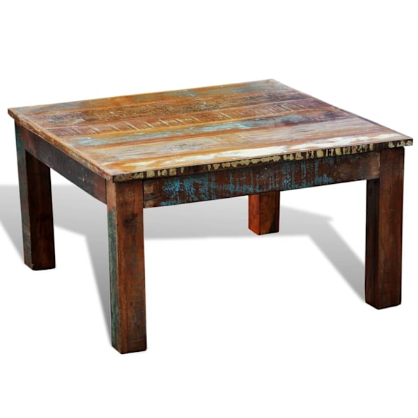 vidaXL Soffbord antik stil 80x80x45cm återvunnet trä Brun