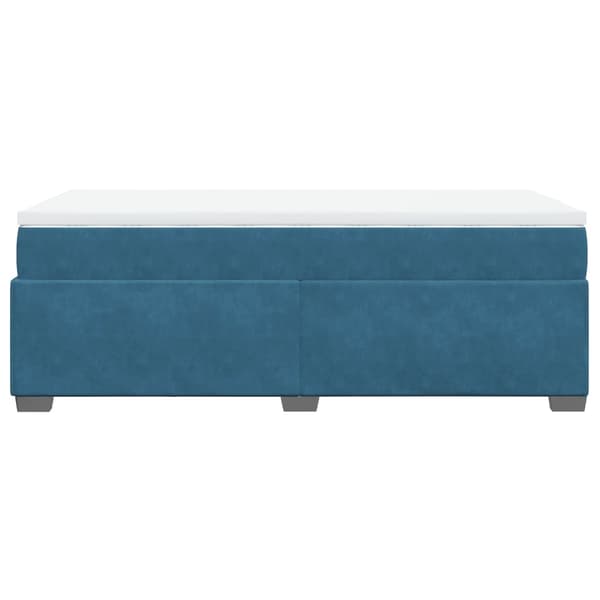 vidaXL Ramsäng med madrass mörkblå 90x190 cm sammet Blå
