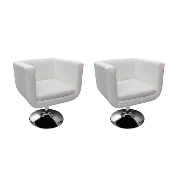 vidaXL Loungefåtölj Rom vit 2-pack Vit