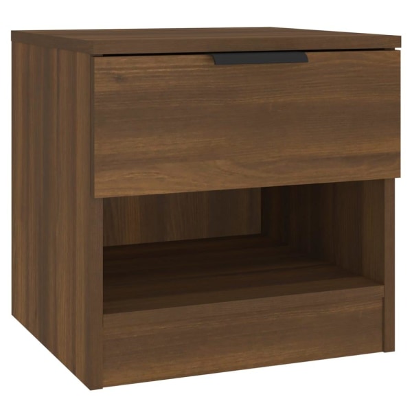 vidaXL Sängbord väggmonterat brun ek konstruerat trä Brun