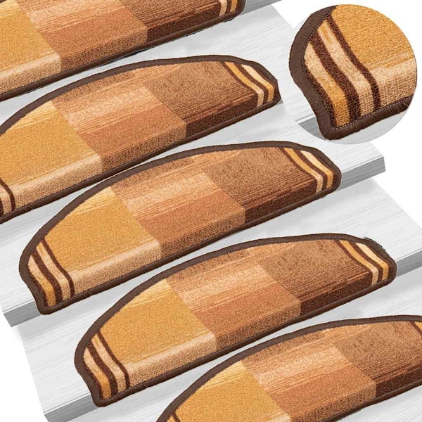 vidaXL Trappstegsmattor självhäftande 5 st 65x21x4 cm brun Brun