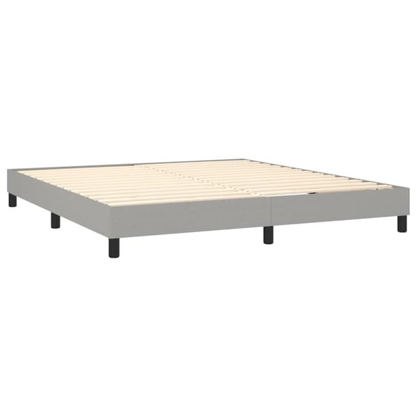 vidaXL Ramsäng med madrass ljusgrå 180x200 cm tyg Grå