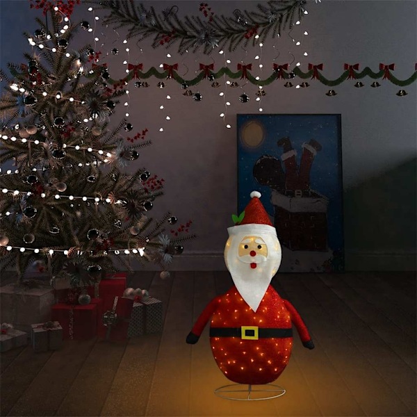 vidaXL Dekorativ jultomte med LED lyxigt tyg 60 cm Röd