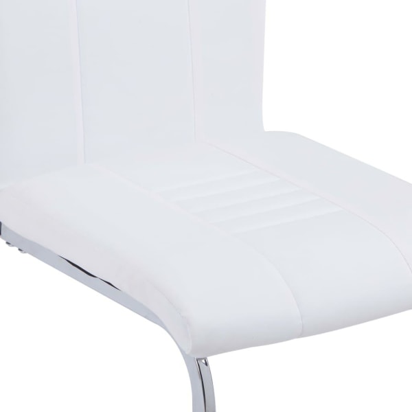 vidaXL Fribärande matstolar 4 st vit konstläder Vit