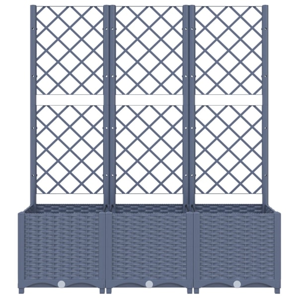 vidaXL Odlingslåda med spaljé blågrå 120x40x136 cm PP grå