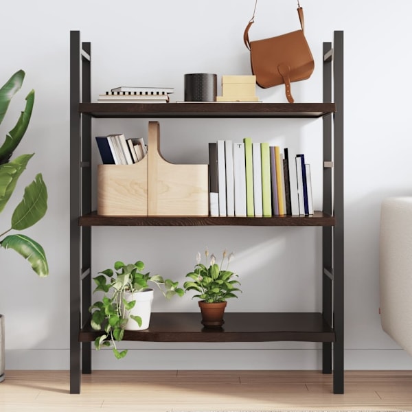 vidaXL Vägghylla mörkbrun 100x60x(2-4) cm behandlad massiv ek Brun