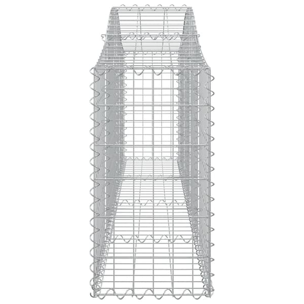 vidaXL Gabioner bågformade 7 st 200x30x60/80 cm galvaniserat järn Silver