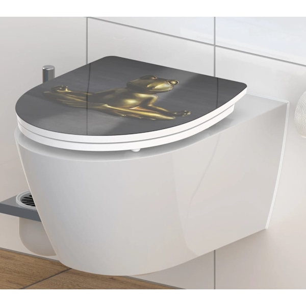 SCHÜTTE Toalettsits med mjuk stängning RELAXING FROG duroplast multifärg