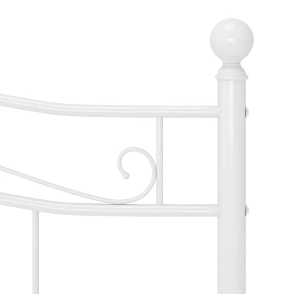 vidaXL Sängram vit metall 200x200 cm Vit