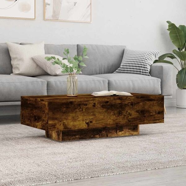 vidaXL Soffbord rökfärgad ek 100x49,5x31 cm konstruerat trä Brun
