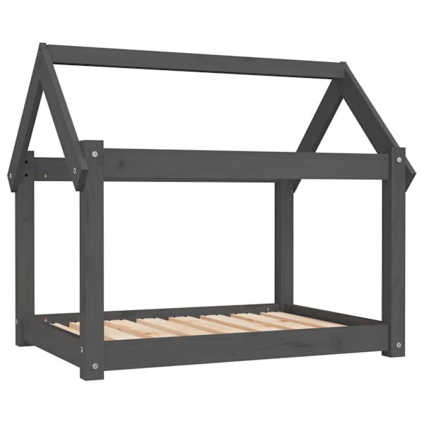 vidaXL Hundbädd grå 81x60x70 cm massiv furu Grå