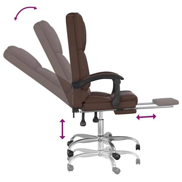 vidaXL Kontorsstol med massage brun konstläder Brun