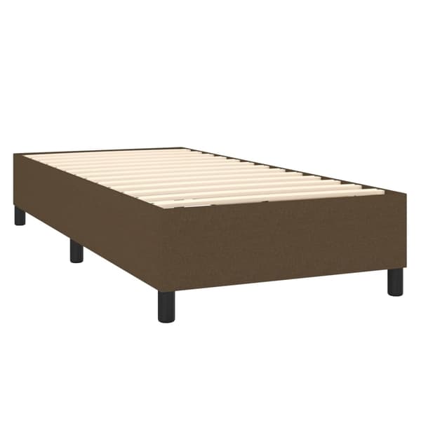 vidaXL Ramsäng med madrass & LED mörkbrun 90x200 cm tyg Brun