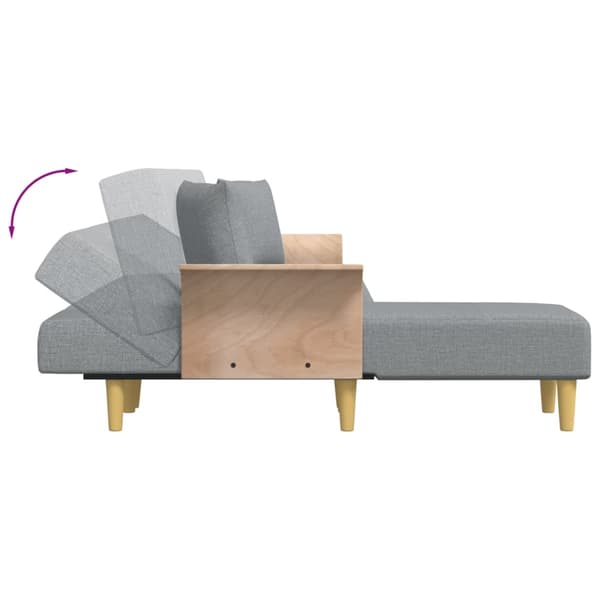 vidaXL L-formad bäddsoffa ljusgrå 279x140x70 cm tyg Grå