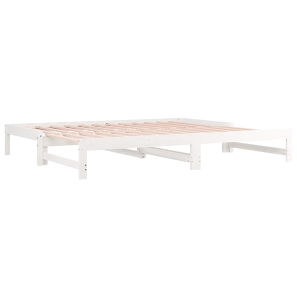 vidaXL Utdragbar dagbädd vit 2x(90x200) cm massiv furu Vit