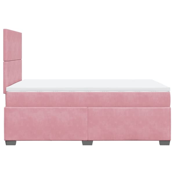 vidaXL Ramsäng med madrass rosa 120x200 cm sammet Rosa