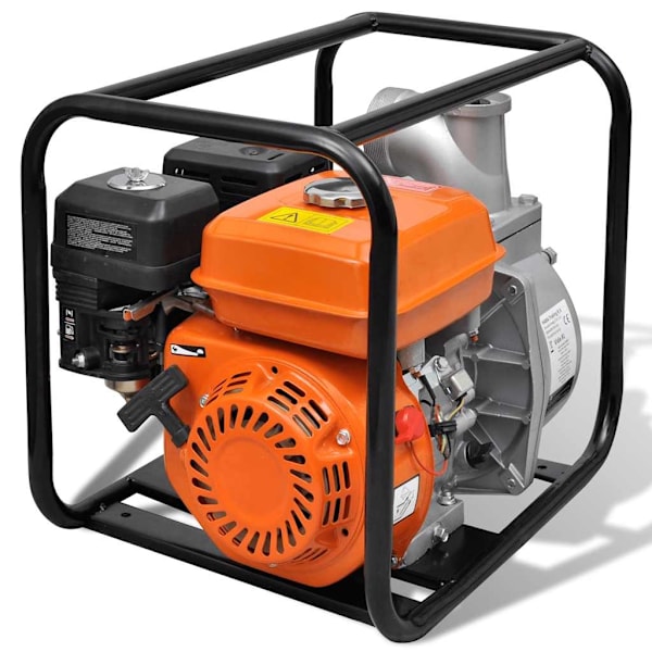 vidaXL Bensindriven vattenpump 6,5 hk 80 mm Brun