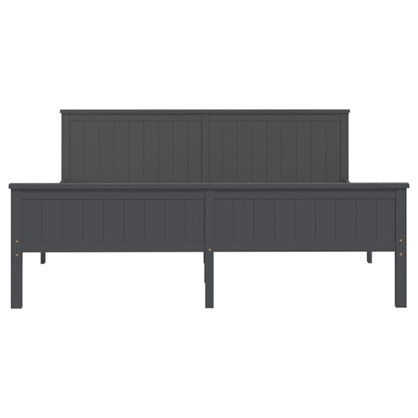 vidaXL Sängram grå massiv furu 200x200 cm Grå