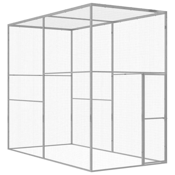vidaXL Kattbur 3x1,5x2,5 m galvaniserat stål Silver