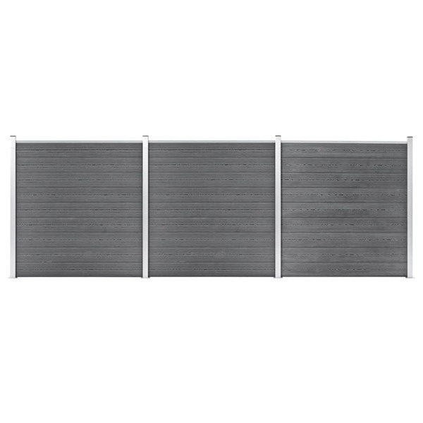vidaXL Staketpanel WPC 526x186 cm grå grå
