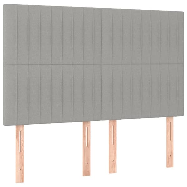 vidaXL Ramsäng med madrass ljusgrå 140x190 cm tyg Grå