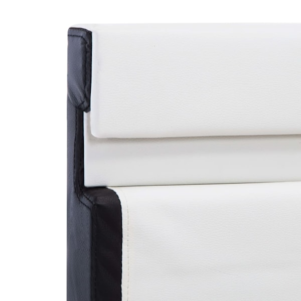 vidaXL Sängram med LED vit och svart konstläder 90x200 cm Vit