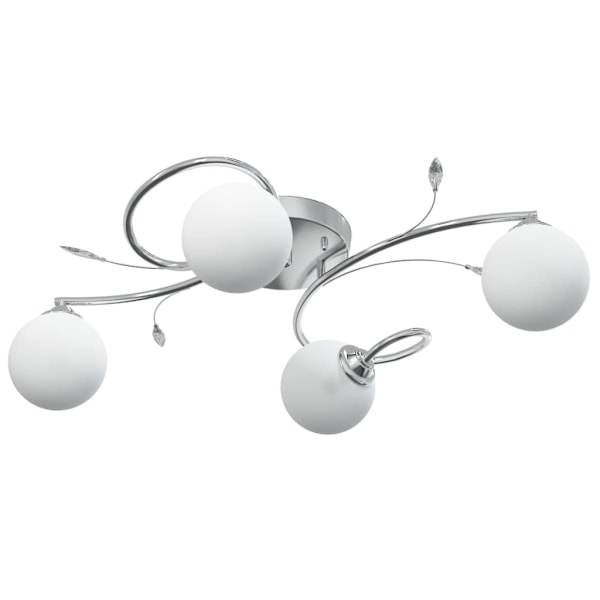 vidaXL Taklampa med runda lampor för 4 G9 LED-lampor Vit
