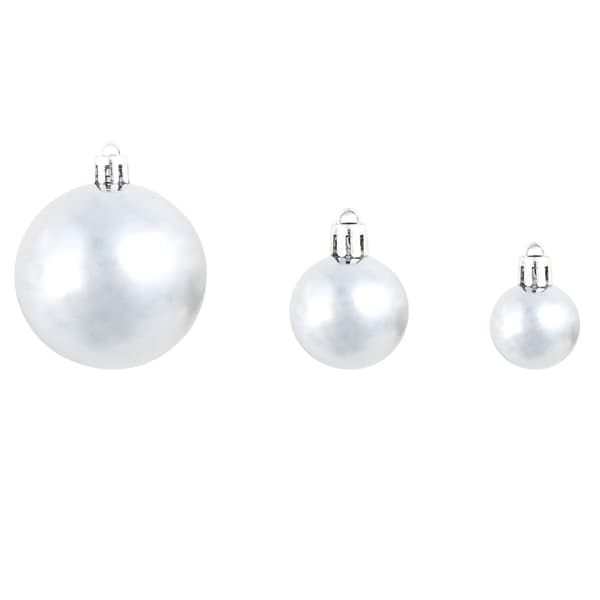 vidaXL Julgranskulor 100 delar set 3/4/6 cm vit/grå multifärg