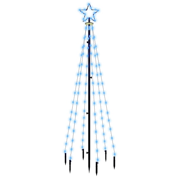 vidaXL Julgran med markspett 108 blåa lysdioder 180 cm Blå