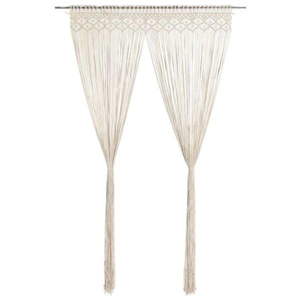 vidaXL Gardin makramé 140x240 cm bomull Creme