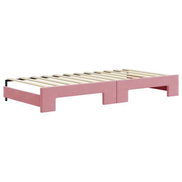 vidaXL Dagbädd utdragbar rosa 90x200 cm sammet Rosa