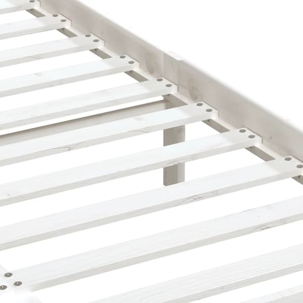vidaXL Sängram massivt trä 150x200 cm vit Vit