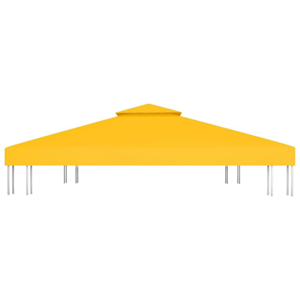 vidaXL Paviljongtak med ventilering 310 g/m² 4x3 m gul Gul