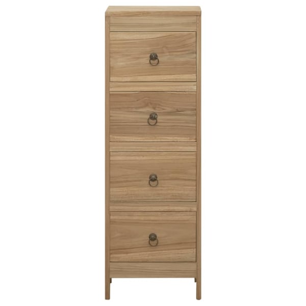 vidaXL Byrå 30x30x90 cm massiv teak Brun