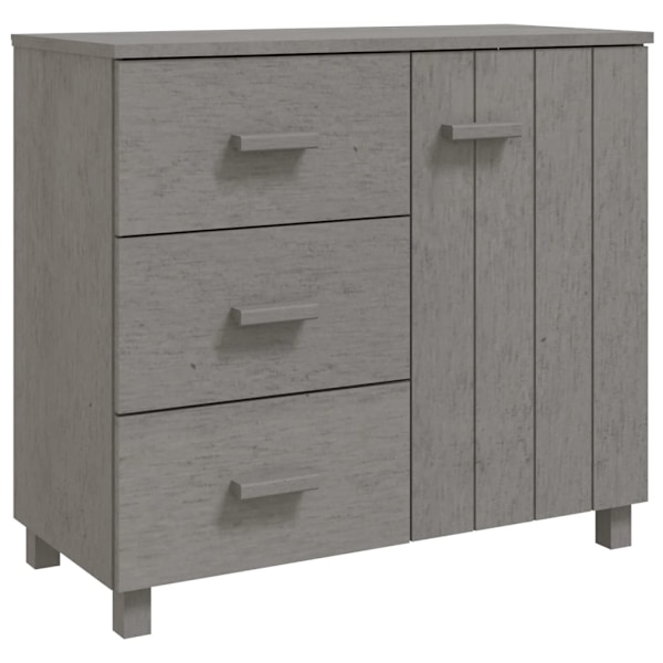 vidaXL Skänk HAMAR ljusgrå 90x40x80 cm massiv furu grå