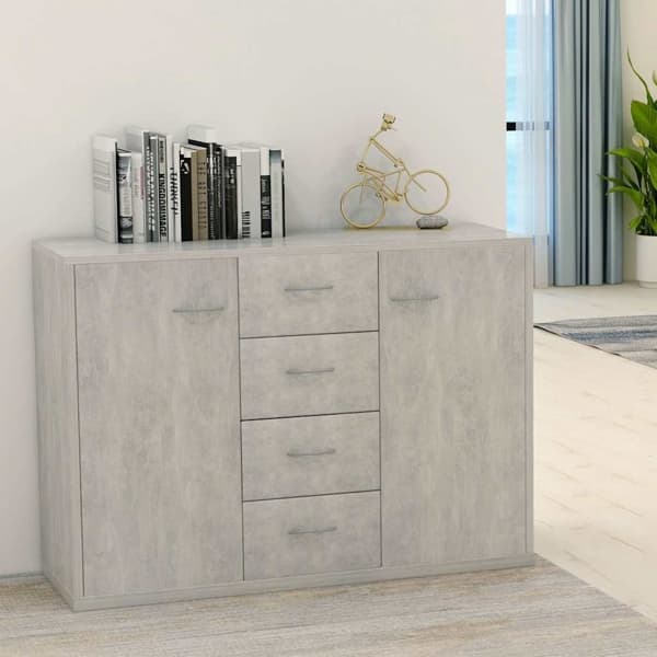 vidaXL Skänk betonggrå 88x30x65 cm konstruerat trä grå