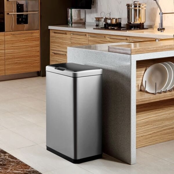 EKO Soptunna Mirage med sensor 2x20 L matt silver Silver