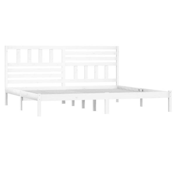 vidaXL Sängram vit massiv furu 200x200 cm Vit